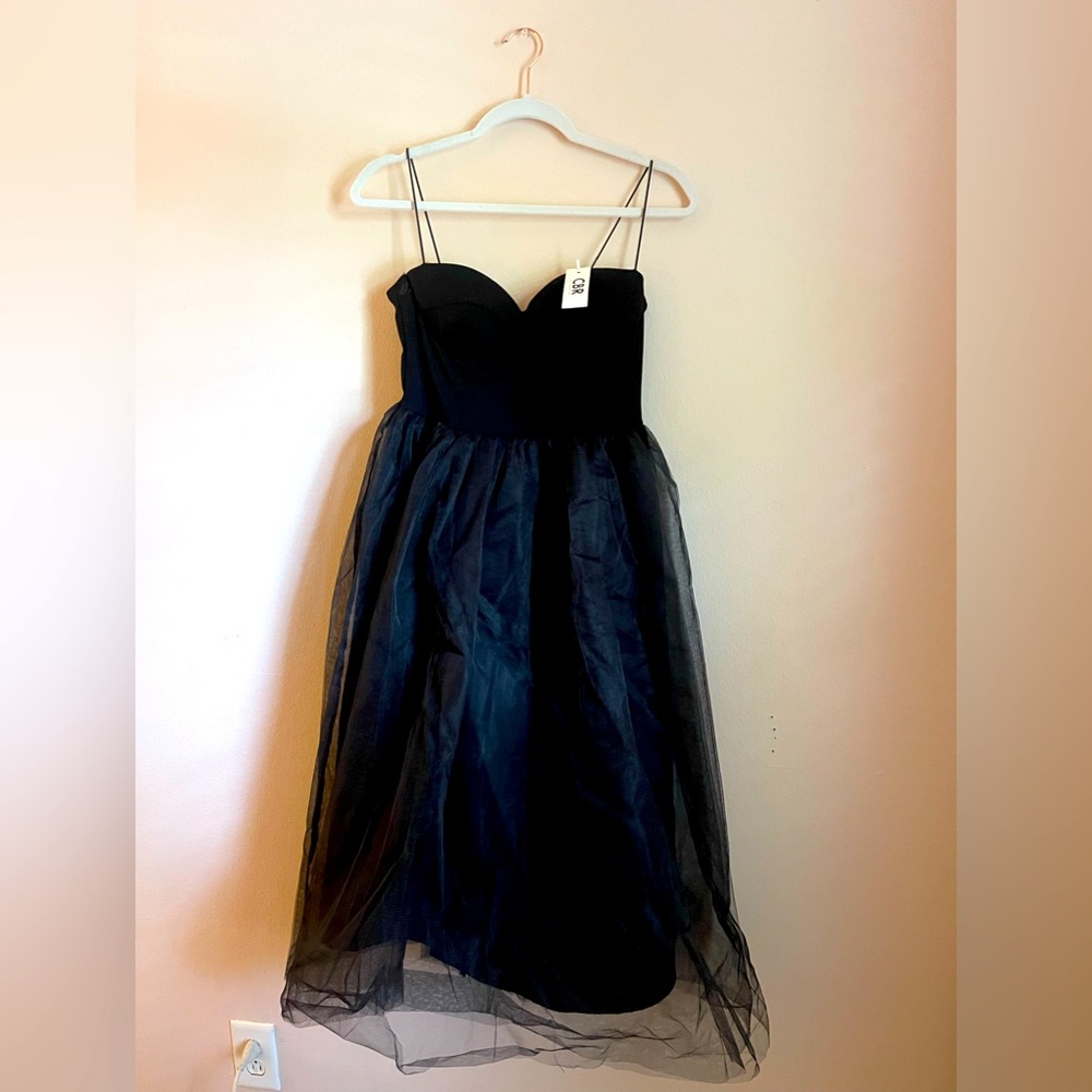 Size Small black Tule MIDI Dress. Brand new. Tags on.